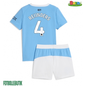 Manchester City Tijjani Reijnders #4 Hemmaställ Barn 2025-26 Kortärmad (+ Korta byxor)